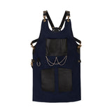 The Bedfordshire New Style Blue Canvas and Leather Apron