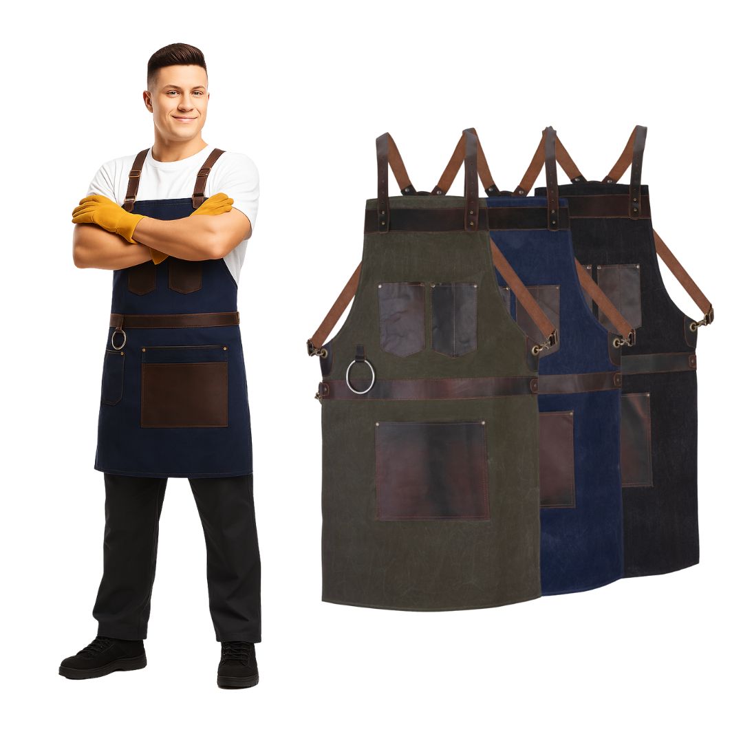 The Wiltshire Waxed Canvas handmade Apron - Free Customized Branding