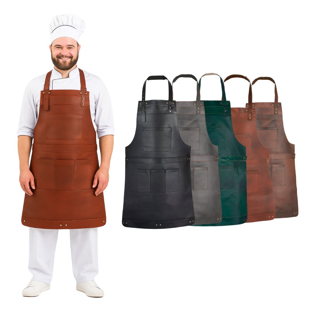 The Bedfordshire Full Grain Leather Apron - Free customized branding.