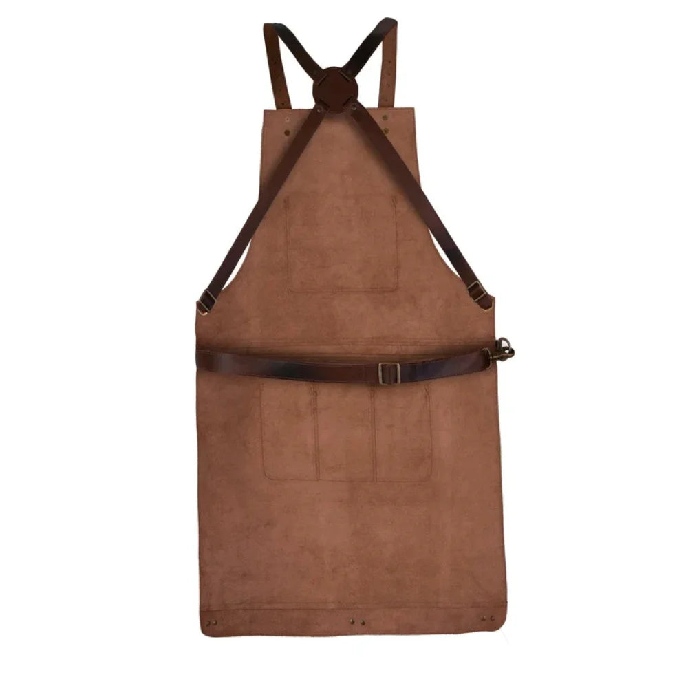 Full-Grain Leather Cross-Back Apron | 4 Colours