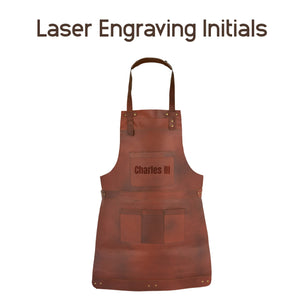 personalised-leather-apron-laser-engraving.brown